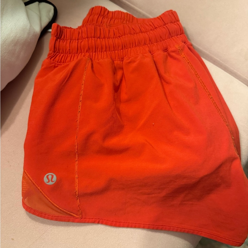 lululemon athletica Women's Athletic Shorts - Bright Orange Red